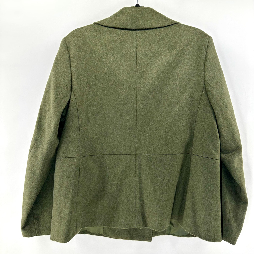 TALBOTS Green BRUSHED ITALIAN WOOL Double Breasted PEA COAT Blazer WOMENS 12 - Picture 9 of 9
